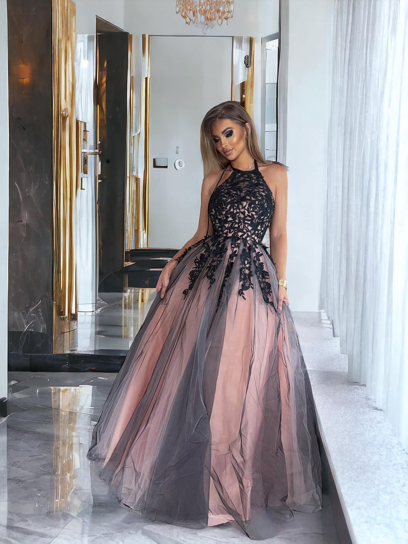Lolita maxi noir rose poudré