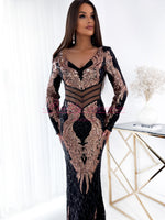 Waleria manches maxi noire gold