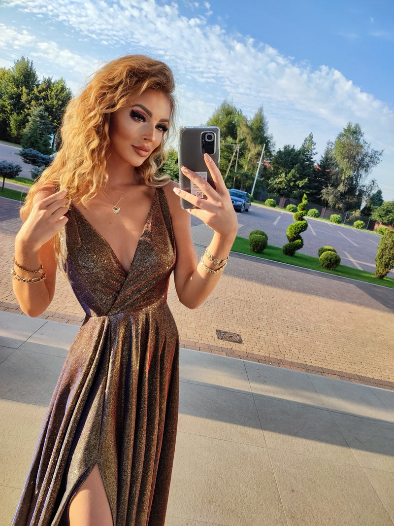 Ilona paillettes cuivre multicouleur