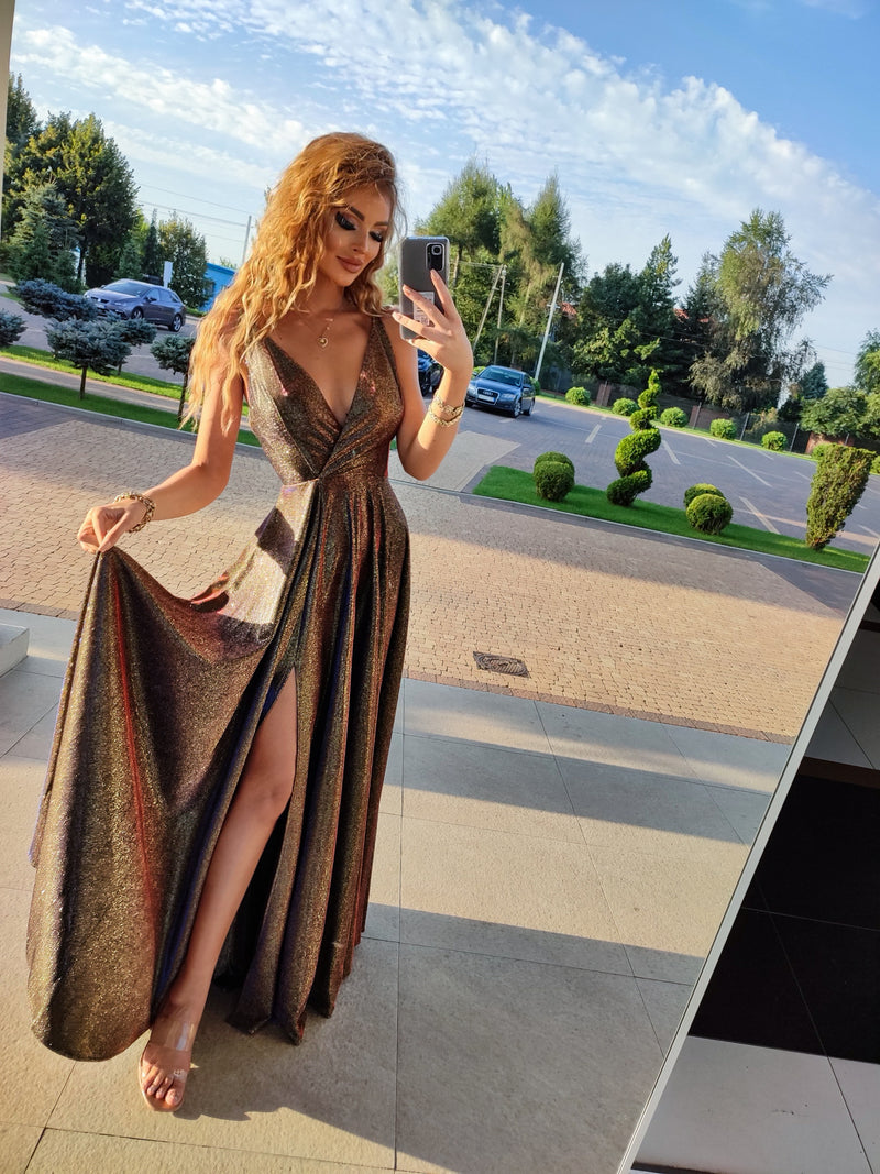 Ilona paillettes cuivre multicouleur