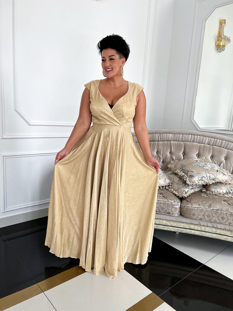 Ilona paillettes manches gold