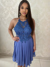 Mercedes courte jean foncé