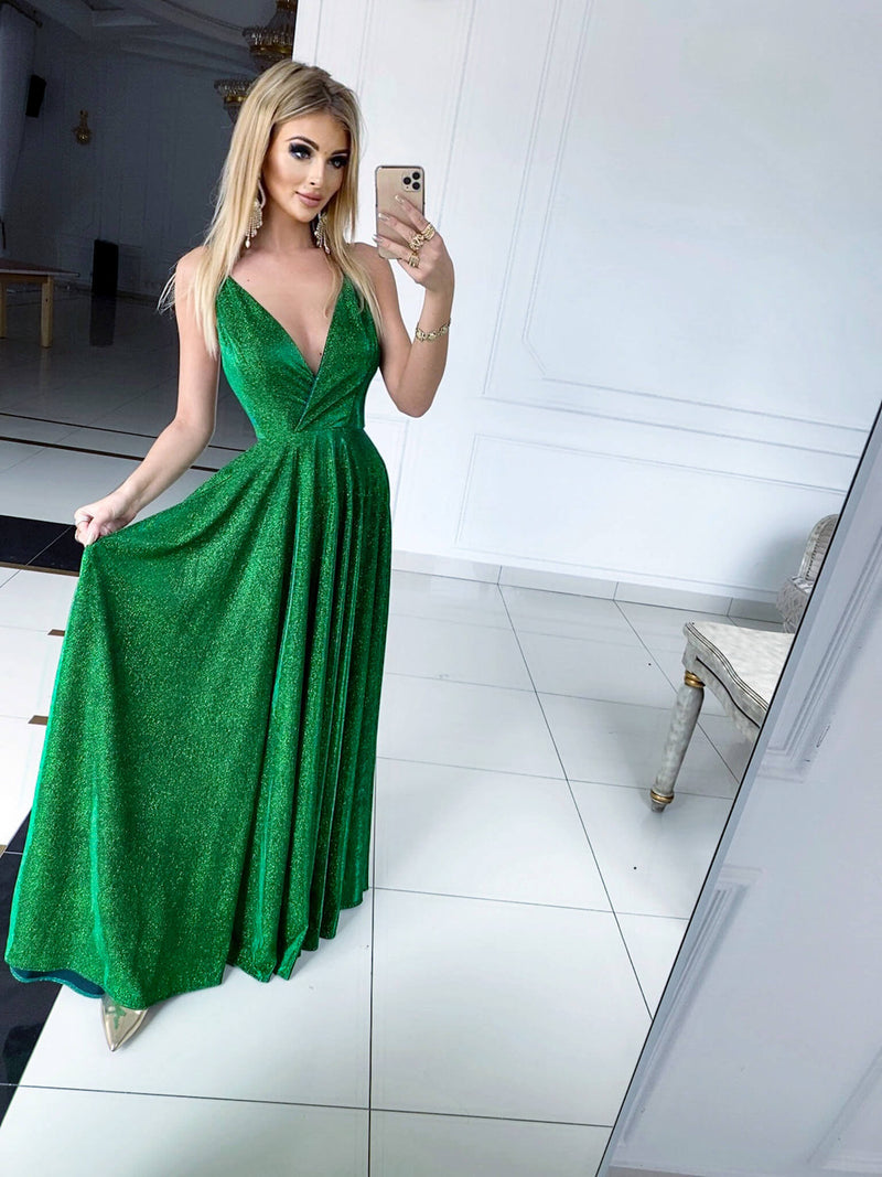 Ilona paillettes vert bouteille