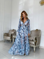 Lili feuilles dorées bleu royal