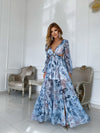 Lili feuilles dorées bleu royal